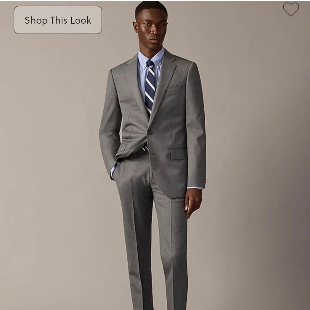 J Crew Mens Ludlow slim fit Suit Blazer Jacket Gray Italian Super 120’s Wool 42R
